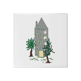 'Honeysuckle Tower Covered in Flowers' 108mm Square Ceramic Tile (TD00026950)