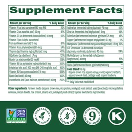 MegaFood One Daily Iron Free Multivitamin - Multivitamin for Women and Men - with Real Food - Immune Support Supplement - Bone Health - Energy Metabolism - Vegetarian; Non-GMO; No Iron - 90 Tablets