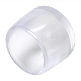 4 x Leg Tips | Ø 0,63'' (Ø 16 mm) | Transparent | Round | Premium Quality Outer caps for Tubular Steel Chairs by Adsamm®