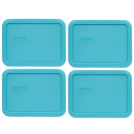 Pyrex 7210-PC 3-Cup Surf Blue Food Storage Replacement Lid (4-Pack) - Made in USA