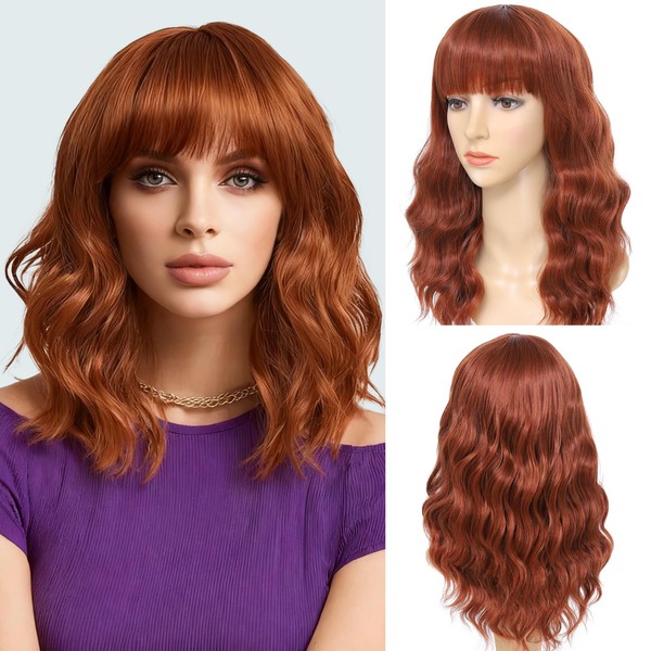 Mairead Bob Wig with Bangs Short Wavy Wig With Bangs