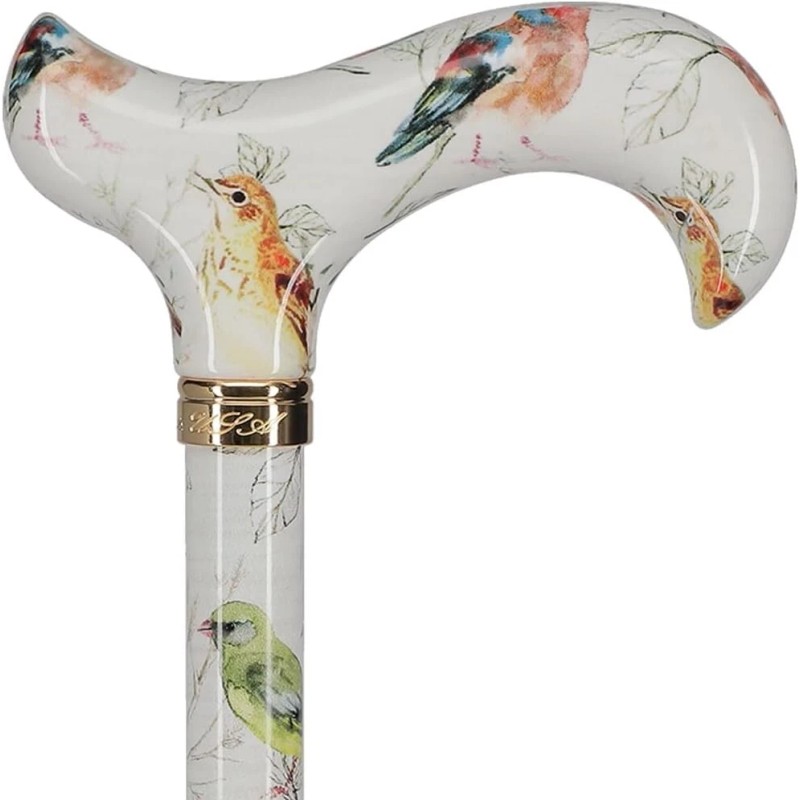 Royal RC Canes Watercolor Bird Designer Derby Adjustable Cane