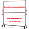 Simple Houseware Commercial Grade Z-Base Double Rod Garment Rack, 600lb