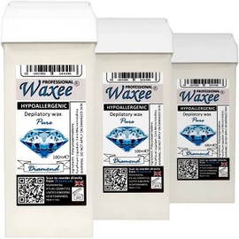 HYPOALLERGENIC 100ml roll on wax, roller wax PURE DIAMOND. Wax cartridge for sensitive & delicate skin, PREMIUM WAX from Waxee! (3 x 100ml roll-on wax cartridge)