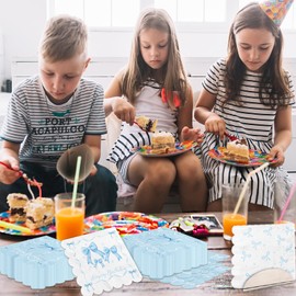 50Pcs Blue Bow Napkins,Coquette Birthday Decorations Bow Birthday Party Napkins Blue Bow Theme Table Decoration for Girls Bachelorette Bridal,Baby Shower Party Supplies