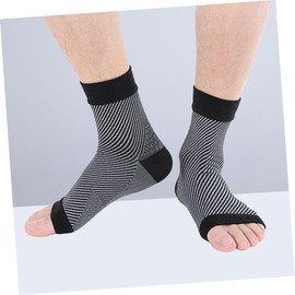 Healeved 2pairs Compression Ankle Support Socks Elastic and Breathable Sports Compression Sleeves for Plantar Fasciitis Heel Everyday Use Xl Black