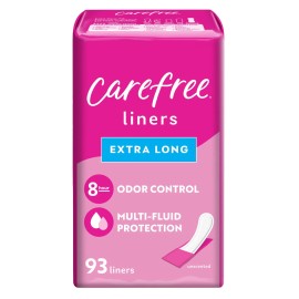 Carefree Acti-Fresh Body Shape Pantiliners Extra Long Unscented - 93 Count, Packaging ...