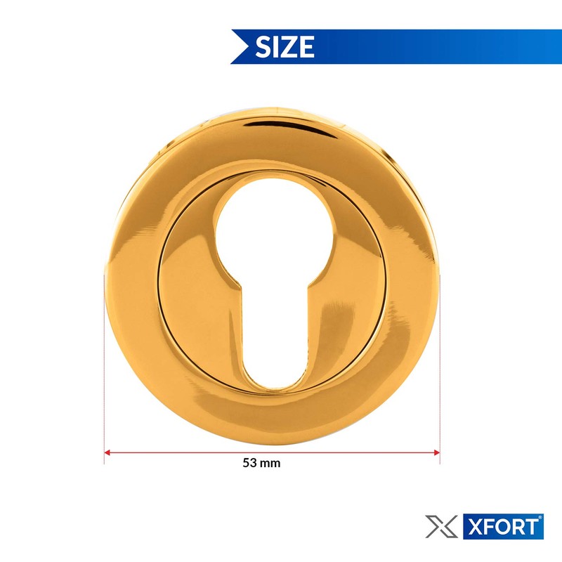 XFORT® 2 Pack Euro Escutcheons Polished Brass, Escutcheon Keyhole Cover,