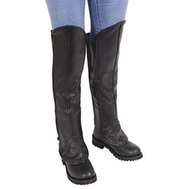Milwaukee Leather Women's Knee High Half Chaps with Zipper Entry (Black, XX-Large/XXX-Large)