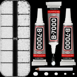 6500Pcs White Rhinestones for Bedazzling, Bedazzler Kit with Flatback Rhinestones for Clothes Crafting Crafts Nails, 2,3,4,5,6mm Flat Back Resin Crystal Bedazzling Kit with B 7000 Glue Clear