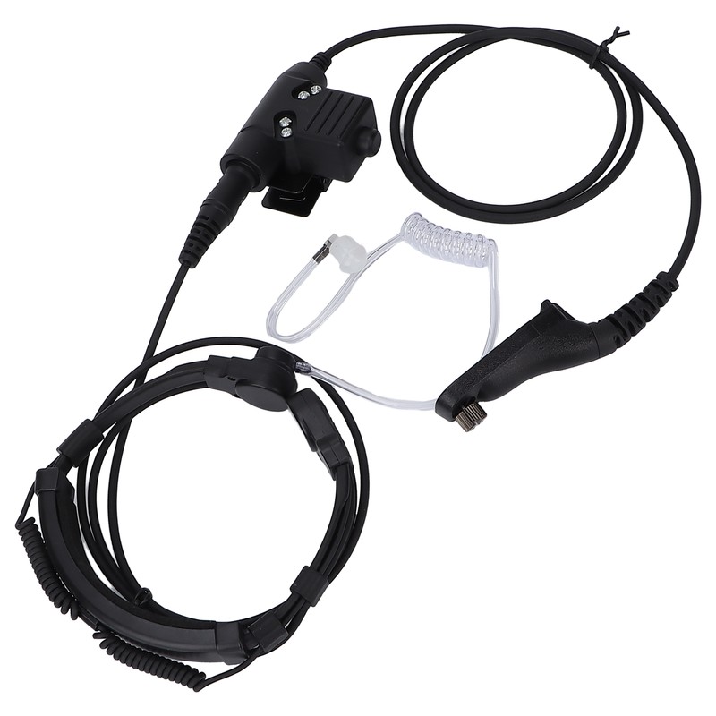 7.1mm Throat Mic Earpiece Retractable Walkie Talkie Headset with U94