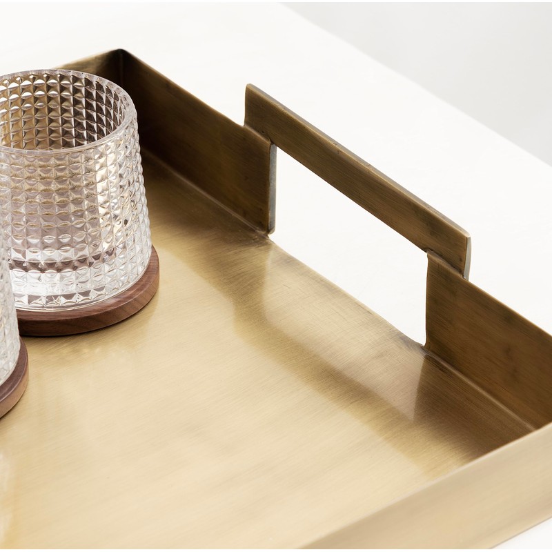 Kate and Laurel Myo Transitional Metal Rectangle Tray; 17 x