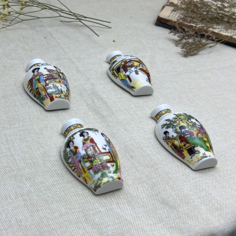 4PCS 3D Ceramic Vase Fridge Magnets, Decorative Ceramic Flower Vase