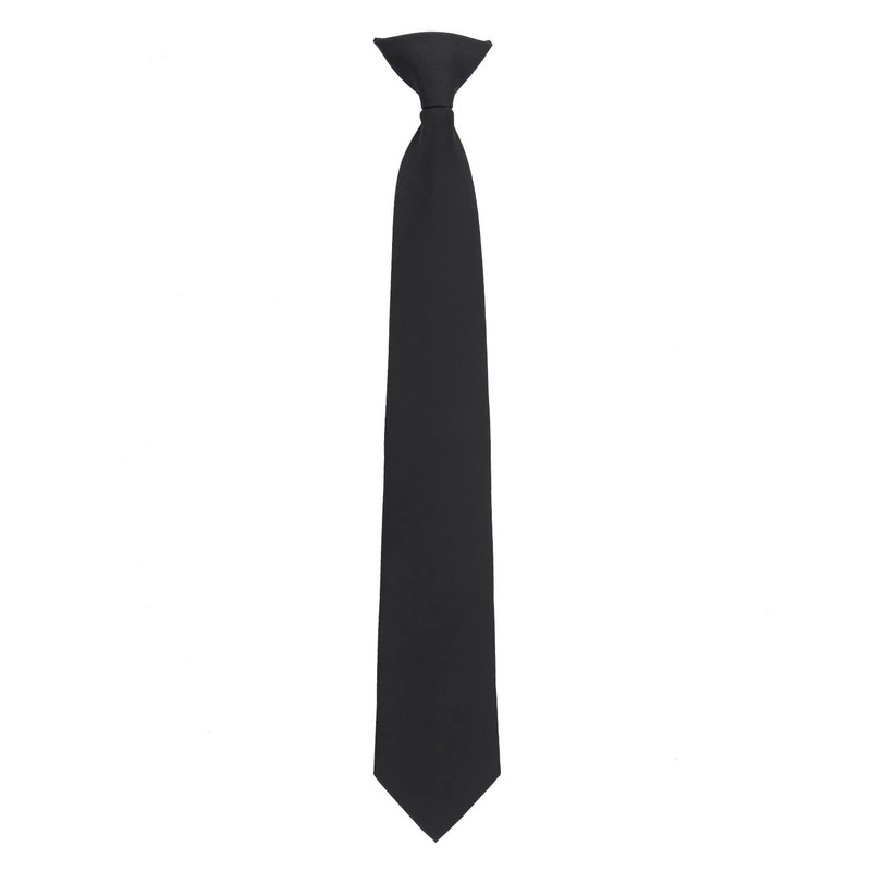 DQT Men's Plain Twill Wedding Formal Clip On Tie -