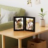 decorUhome Double 5x7 Picture Frame Vertical, Engineered Wood Bifold Photo