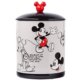 Silver Buffalo Mickey Mouse Sketches Large Canister Ceramic Cookie Jar, Multicolor