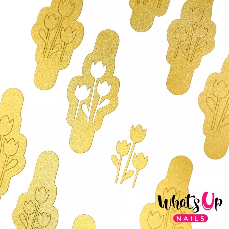 Whats Up Nails Tulips Stencils for Nails, Nail Stickers, Nail