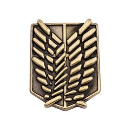Patch Nation Shingeki No Kyojin Attack Titan Recon Corps Bronze Cosplay Metal Button Badge Pin Brooch Pin