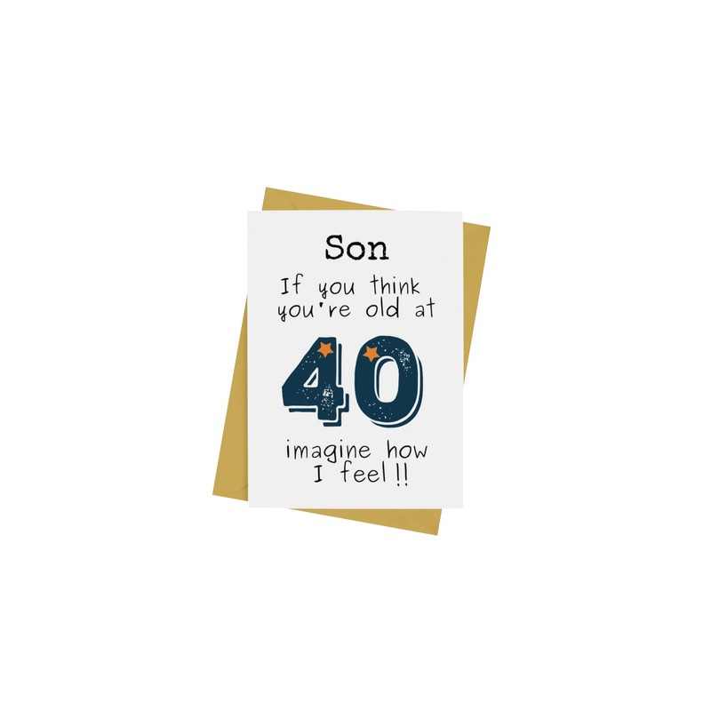 40th Birthday Card For Son From Mum, Dad Funny