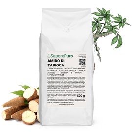 Saporepuro Tapioca Starch 500g - Gluten Free Natural Thickener for Baking, Desserts and Asian Cuisine, Ideal for Vegans and Health Conscious Diets