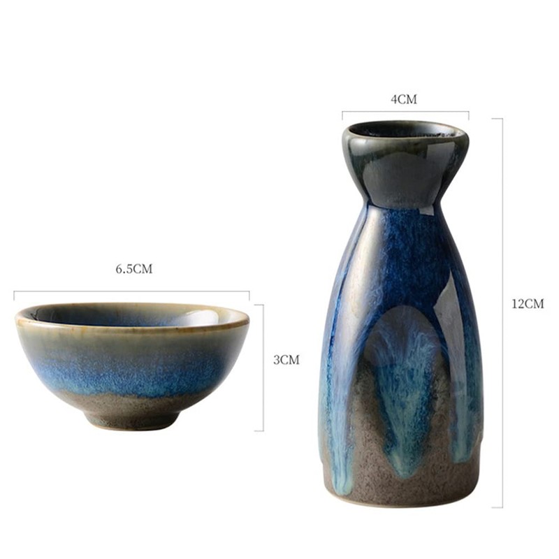 DOITOOL Sake Bottle Japanese Sake Set Ceramic Pot Japanese Cup