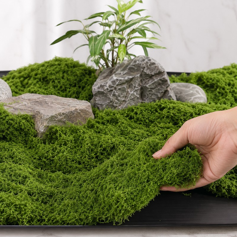 36ft Artificial Moss for DIY Crafts – Realistic Green Polyester