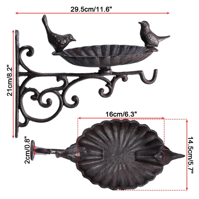 JUXYES Wall Mount Birds Feeder with Hanging Bracket, Heavy Duty