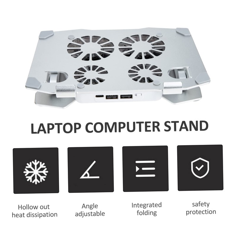 TEHAUX Adjustable Laptop Stand with Cooling Fan Ergonomic Computer Holder