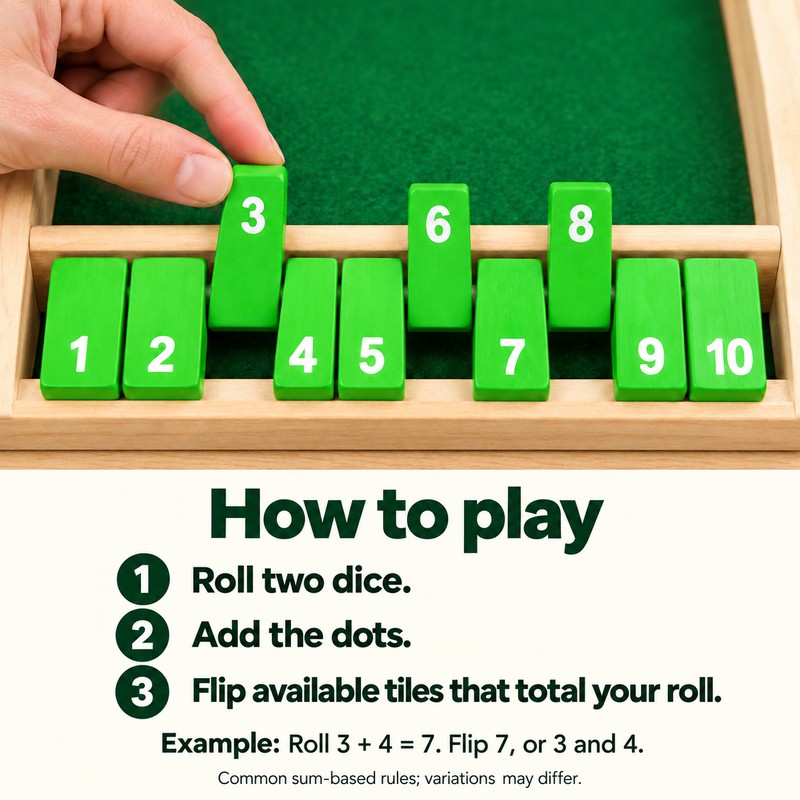 Multicolor Wooden Shut The Box Game for 4 Players –