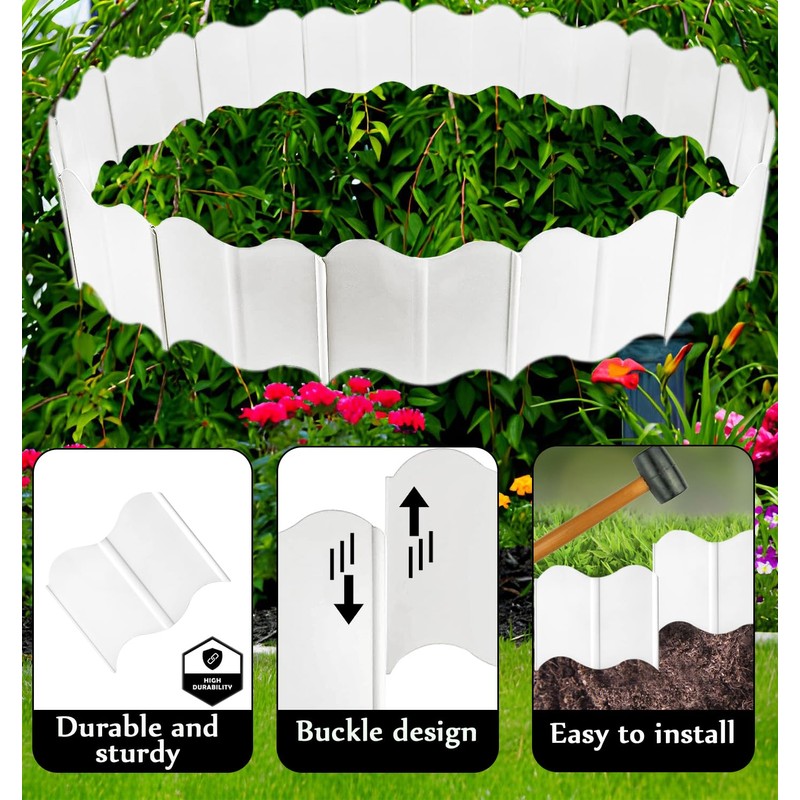Orgrimmar 20 ft Garden Edging 40PCS Interlocking Landscaping Edging Kit,
