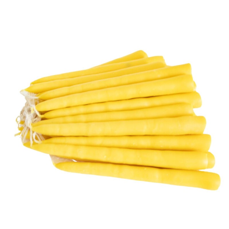 Luz María- Vela de Sebo color amarillo, 26 piezas