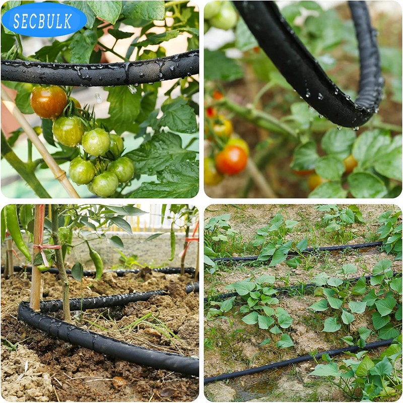 Secbulk 2025 Flat Soaker Hose 50 ft for Garden, 50'