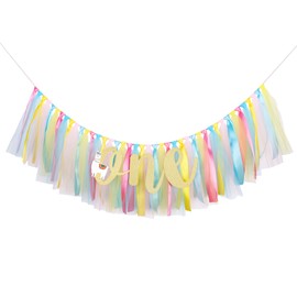 Llama Alpaca Highchair Banner Decoration for Baby - 1st First Highchair Happy Birthday Banner, High Chair Fabric Garland Party Supplies, Pink Black White, Photo Props, Handmade