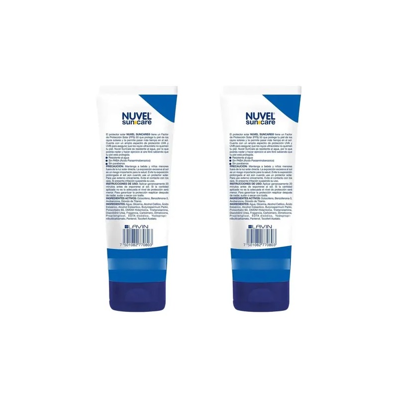 2 Protector Solar Fps 50, Nuvel Suncare 120ml