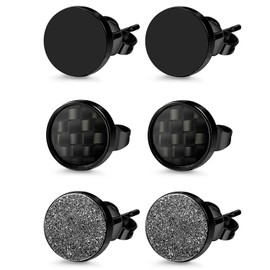 OIDEA Unisex Hoop Earrings Set, Men's Women's Stud Earrings Clip On Stainless Steel Earrings in Black Gold Silver Blue Hoop Huggie Foldable Earrings Hoop Huggie with Rhinestones Gift, Stainless Steel,