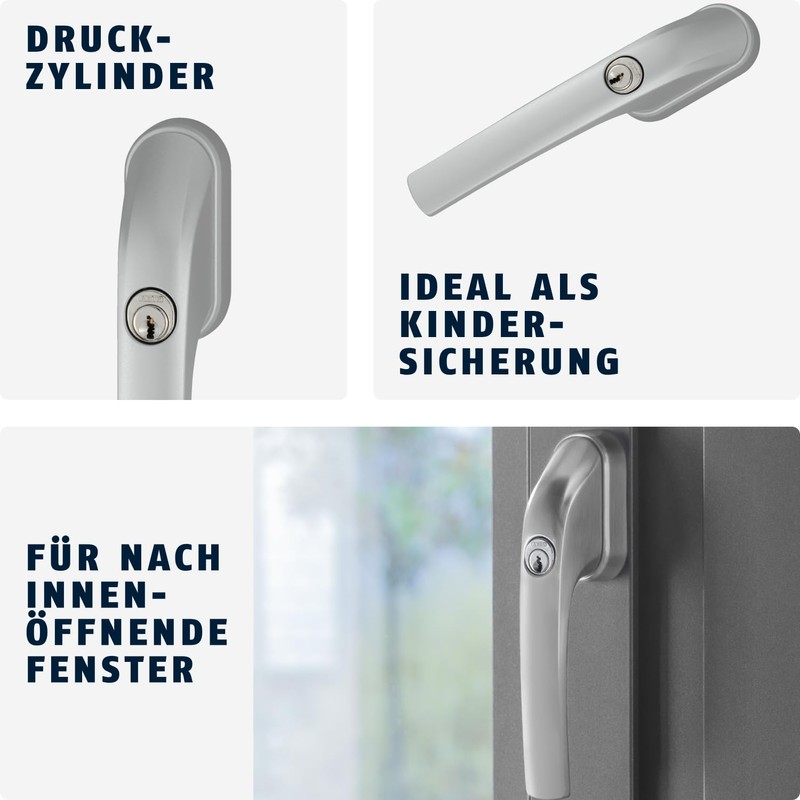 ABUS FG300 373732 Lockable Window Handle AL0125, Keyed Alike, Brown,