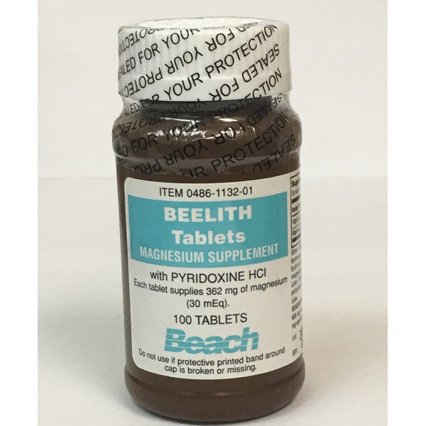 Beelith Tablets Magnesium Supplement with and pyridoxine HCL - 100 Each