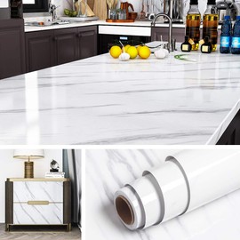 Livelynine 197 x 24 Inch Wide Width Contact Paper Peel and Stick Countertops for Kitchen Marble Countertop Paper Desk Cover Table Top Counter Waterproof Removable Self Adhesive Laminate