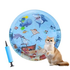 Calantre Cat Water Mat 2024 Upgraded 0.5mm Thickened Cat Sensory Water Palymat, Anti-Scratch Design Pet Water Mat for Bored Indoor Cats, Cat Interactive Toys with Inflator