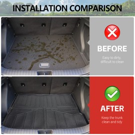 Utiiy Cargo Liner Fit for 2024-2025 Hyundai Kona/Kona EV Cargo Mat Trunk Mat Trunk Floor Liners for 2024 2025 Hyundai Kona Accessories(Cargo Mat)