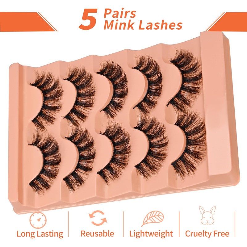 False Eyelashes Wispy 18MM Lashes 3D Faux Mink Lashes Fluffy