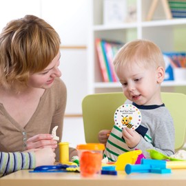 ONEDONE Reward Punch Cards 3.9" Round Behavior Reward Cards Hole Punch Kit Awards Punch Cards for Kindergarten Prescool Home School