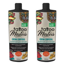 Tattoo Masters Crema Corporal para Tatuajes 300 ml (2 Piezas) | Hidratación y Protección Total