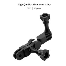 Helmet Arm Mount, Swivel Extension Arm for GoPro 7 6 5 4 3, 360 Degreen Aluminum Ball Joint Adapter for DJI Osmo Action, YI, Campark, AKASO