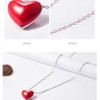 Sterling Silver Pendants Forever Lover Enamel Heart Pendant Necklace 16"（Extend