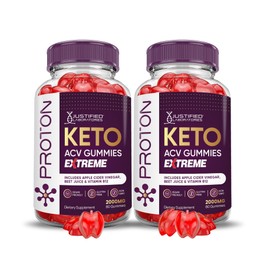 Justified Laboratories (2 Pack Proton Protein Keto ACV Gummies Extreme 2000MG Proton Keto Gummies Apple Cider Vinegar Formulated with Pomegranate Beet Juice Powder B12 Vegan Non GMO 120 Gummys