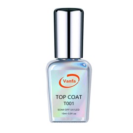 Vanfa Gel Polish Gel Top Coat Super Shine No Wipe T001