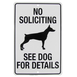 Treasure Gurus No Soliciting See Dog for Details Metal Sign Funny Yard Fence Home Decor