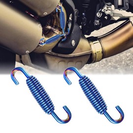 Motorcycle Exhaust Pipe Spring Universal Stainless Exhaust Springs Metal Muffler Exhaust Pipe Spring Hooks for Universal Motorcycle Scooter Blue