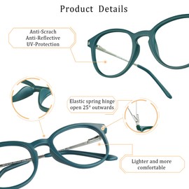 LifeArt Blue Light Blocking Glasses, Anti Eyestrain, Computer Reading Glasses, Gaming Glasses, TV Glasses for Women Men, Anti Glare (Blue, 2.50 Magnification)